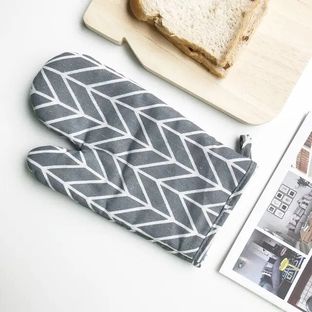 耐熱ミトン オーブングローブ キッチン手袋 電子レンジ手袋 クッキング用 バーベキュー用 ケーキ焼き用 柔軟な綿製 やけど防止