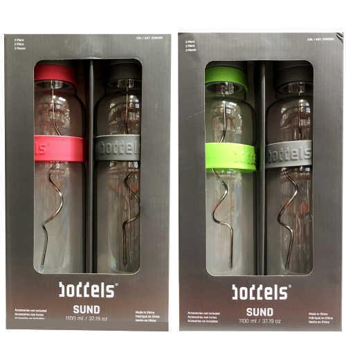 BODDELS CARAFE 1.1 L グラスカフェ 2本セット 2PK スティック付き 1100ml フルーツ串付き 耐熱ガラス