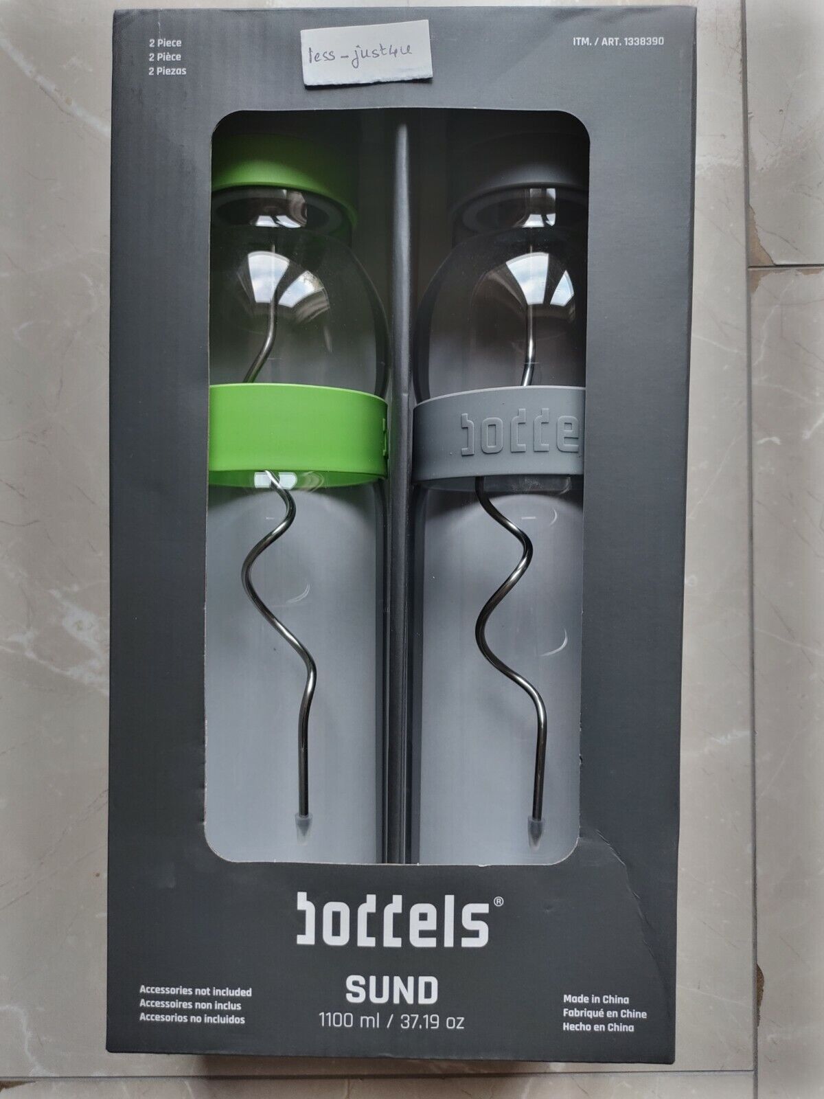 BODDELS CARAFE 1.1 L グラスカフェ 2本セット 2PK スティック付き 1100ml フルーツ串付き 耐熱ガラス