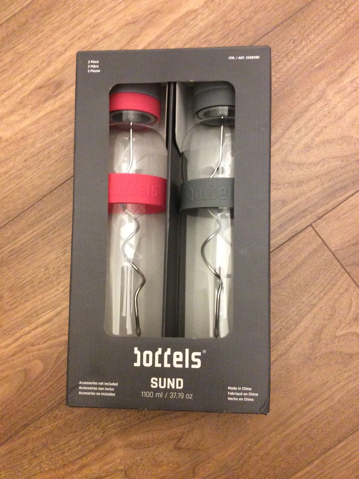BODDELS CARAFE 1.1 L グラスカフェ 2本セット 2PK スティック付き 1100ml フルーツ串付き 耐熱ガラス