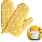 耐熱ミトン オーブングローブ キッチン手袋 電子レンジ手袋 クッキング用 バーベキュー用 ケーキ焼き用 柔軟な綿製 やけど防止